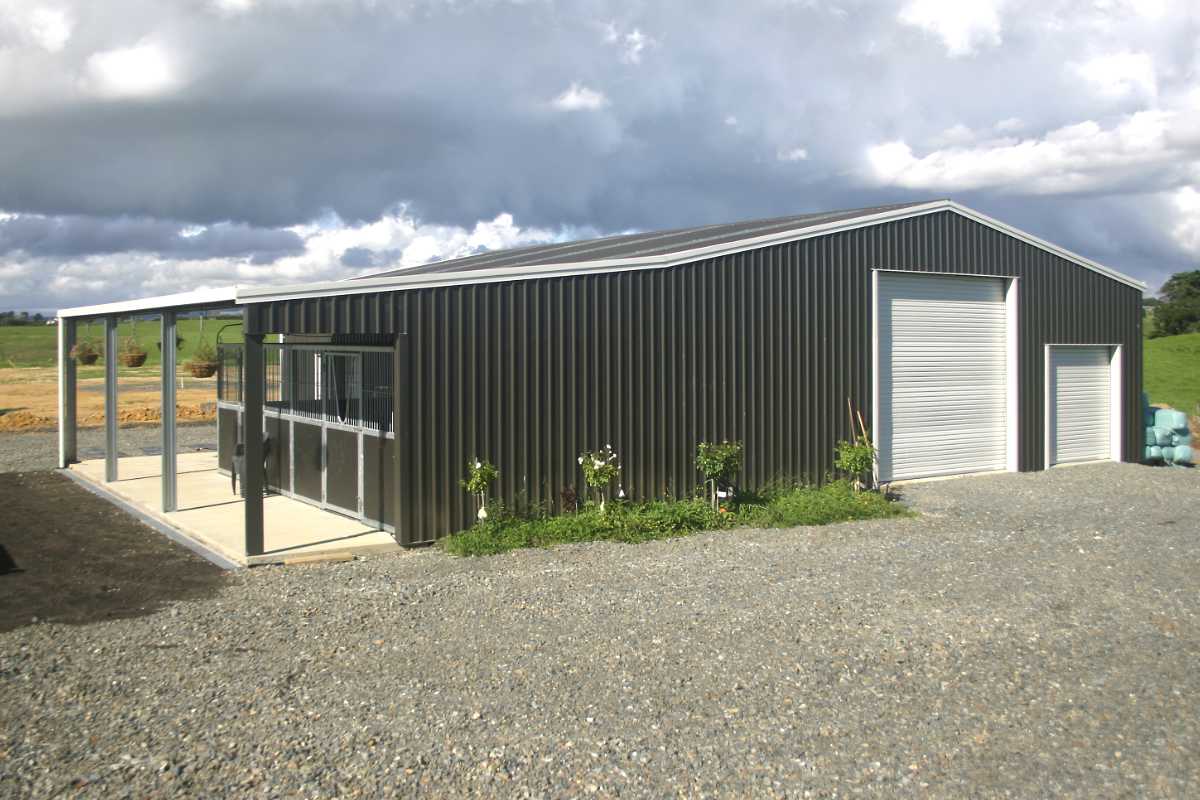 Custom designed steel shed in New Zealand built to suit specific requirements with flexible layouts
