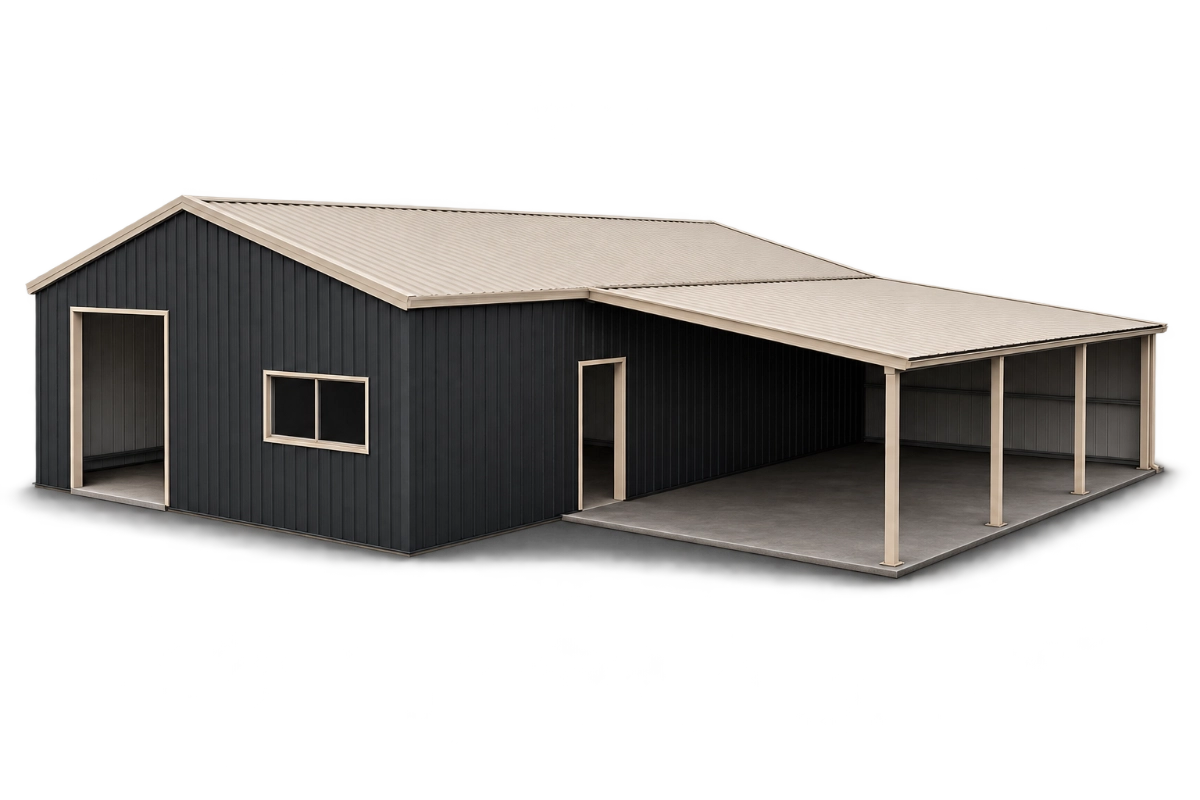Gable Shed with side lean to