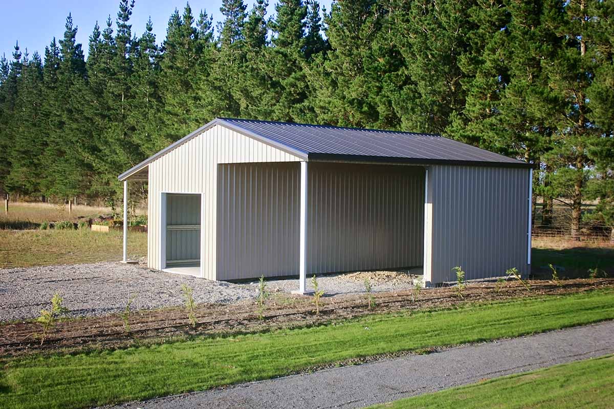 Rural shed with open storage area