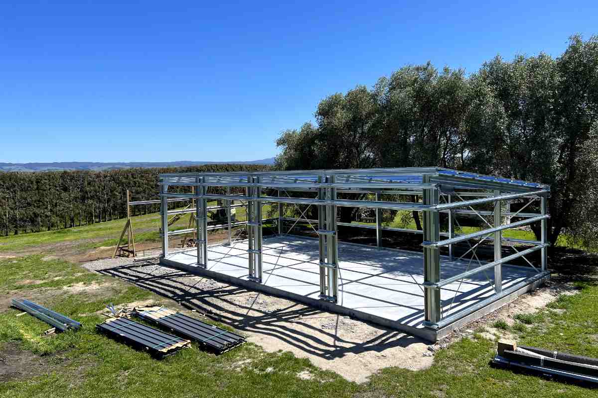shed engineering nz site specific design plans Engineered steel shed frame in New Zealand designed for site-specific conditions